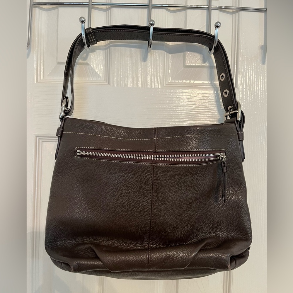 Coach F15064 Leather convertible cross body duffle shoulder bag/mahogany